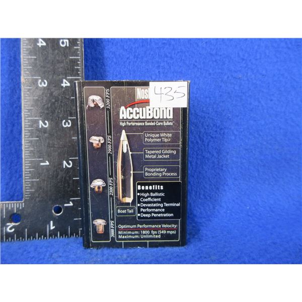 338 Cal. .338" 225gr Spitzer Nosler Accubond Bullets - Sealed Box of 50