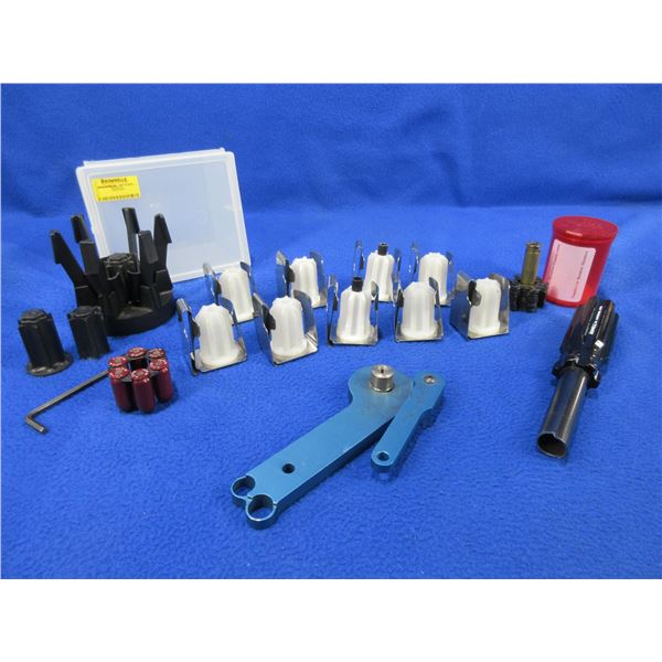 9 Moon Clip Belt Holders, 45 ACP 6 Rnd Moon Clips x 21 & 6 Snap Caps, Moon Clip Loader, Etc.