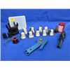 Image 1 : 9 Moon Clip Belt Holders, 45 ACP 6 Rnd Moon Clips x 21 & 6 Snap Caps, Moon Clip Loader, Etc.