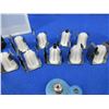 Image 3 : 9 Moon Clip Belt Holders, 45 ACP 6 Rnd Moon Clips x 21 & 6 Snap Caps, Moon Clip Loader, Etc.