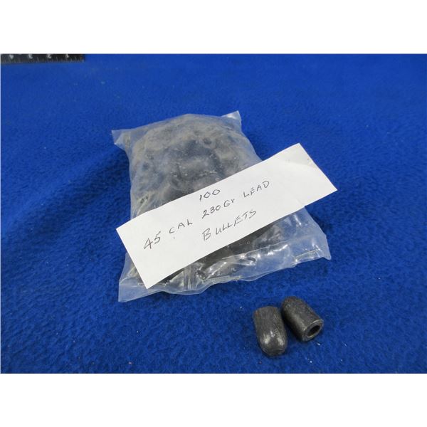 45 Cal. 230gr RNFP Hollow Base Lead Bullets - Bag of 100