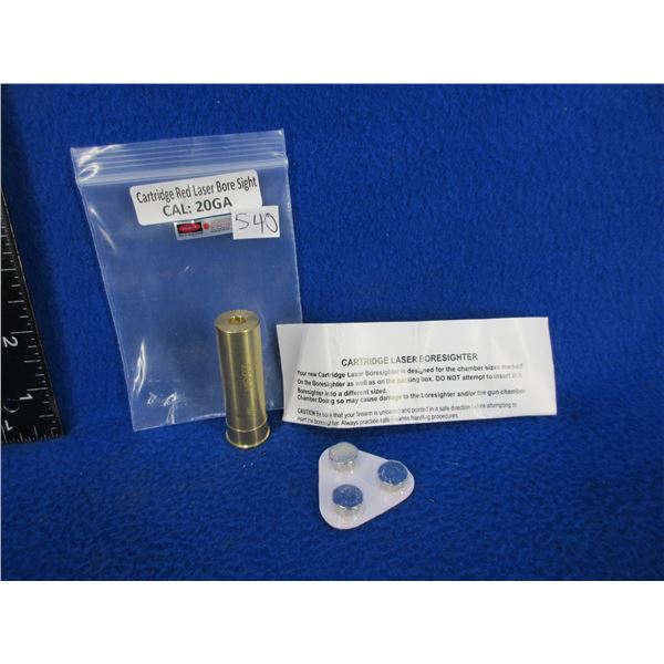 NEW - 20 Gauge Cartridge Red Laser Bore Sight with Batteries
