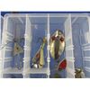 Image 2 : Lot of Vintage Fishing Lures in Plano Compartment Case - Spinners, Spoons and Hooks