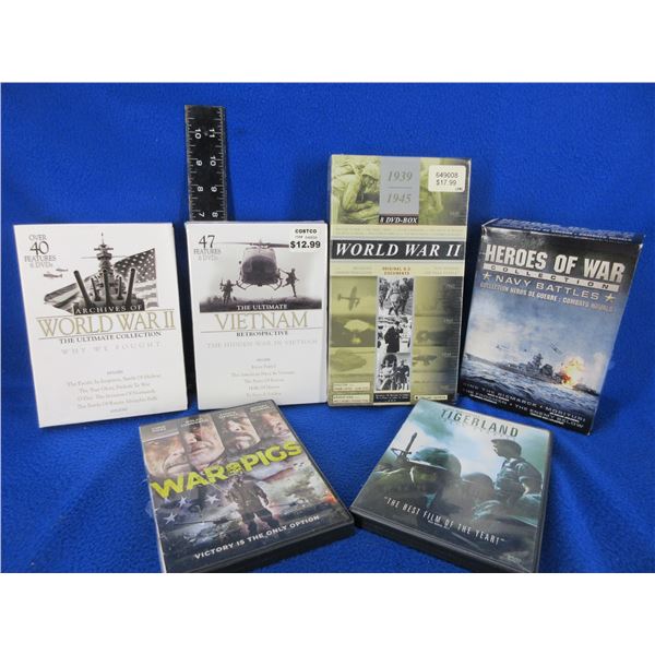 Lot of Misc. Wartime Documentary & Movie DVD's - WWII, Vietnam and 6 Movies