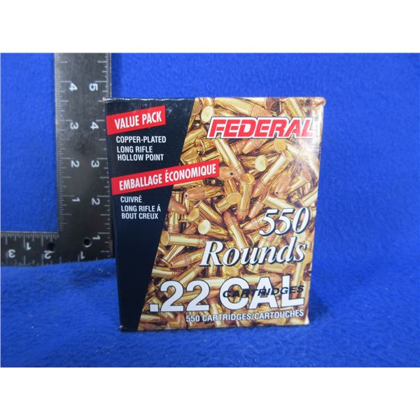 22 LR 36gr HV HP Copper-Plated Federal Cartridges - Sealed Box of 550 (Pick Up Only)