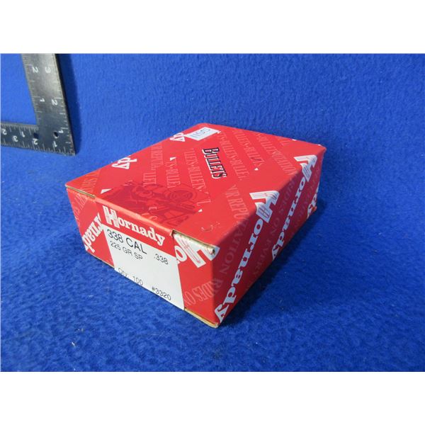 338 Cal. .338" 225gr SP Hornady Bullets - Sealed Box of 100