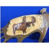 Image 2 : Carved Moose Antler with Moose, Wolf & Feathers Carved into the Antler - Pick Up Only