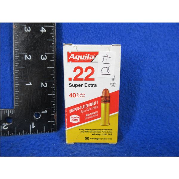 22 LR 40gr HV SP Copper-Plated Aguila Cartridges - Sealed Box of 50 (Pick Up Only)