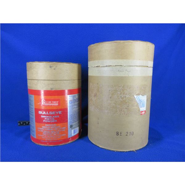 2 Empty Gun Powder Cardboard Kegs - Alliant Bullseye 8 lb and Unknown
