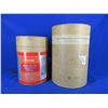 Image 1 : 2 Empty Gun Powder Cardboard Kegs - Alliant Bullseye 8 lb and Unknown