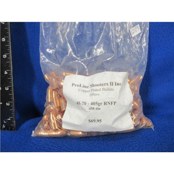 45-70 Gov't .458" 405gr RNFP Copper-Plated Bullets - Bag of 200