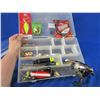 Image 1 : Lot of Misc. Fishing Tackle - Lures, Hooks, Line, Quantum Re-Ax 20 Reel, Etc.