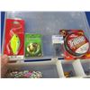 Image 2 : Lot of Misc. Fishing Tackle - Lures, Hooks, Line, Quantum Re-Ax 20 Reel, Etc.