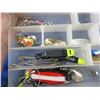 Image 4 : Lot of Misc. Fishing Tackle - Lures, Hooks, Line, Quantum Re-Ax 20 Reel, Etc.