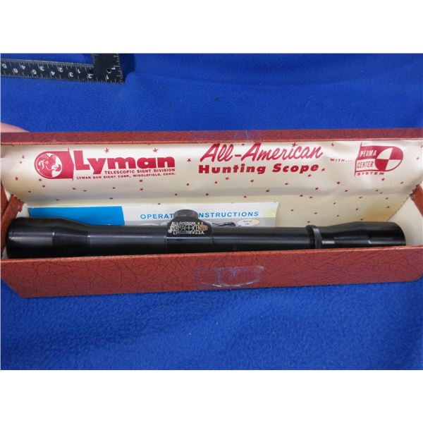 Vintage Lyman All-American Perma Center 4x Scope - 1" Tube, Appears Clear