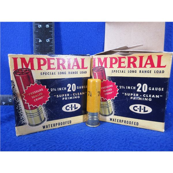 20 Ga. 2 3/4" 7 1/2 Shot Imperial Shotshells (Pick Up Only) - 2 Boxes of 25