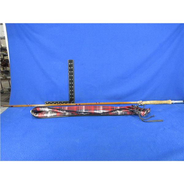Vintage Edgar Sealey Flyfisher 2 Piece 8' Fishing Rod with Cloth Case
