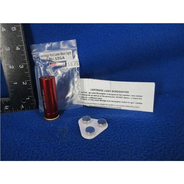 NEW - 12 Gauge Cartridge Red Laser Bore Sight with Batteries