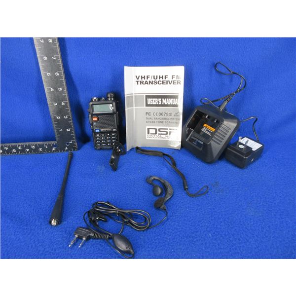 Baofeng VHF/UHF FM Transceiver with Charger - Not Tested