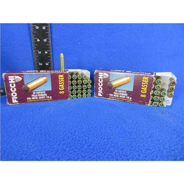 8 Gasser 126gr FMJ Fiocchi Cartridges (Pick Up Only)