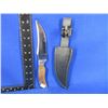 Image 1 : Bell Fixed Blade Knife with Leather Sheath - 5" Blade, 10" Overall Length