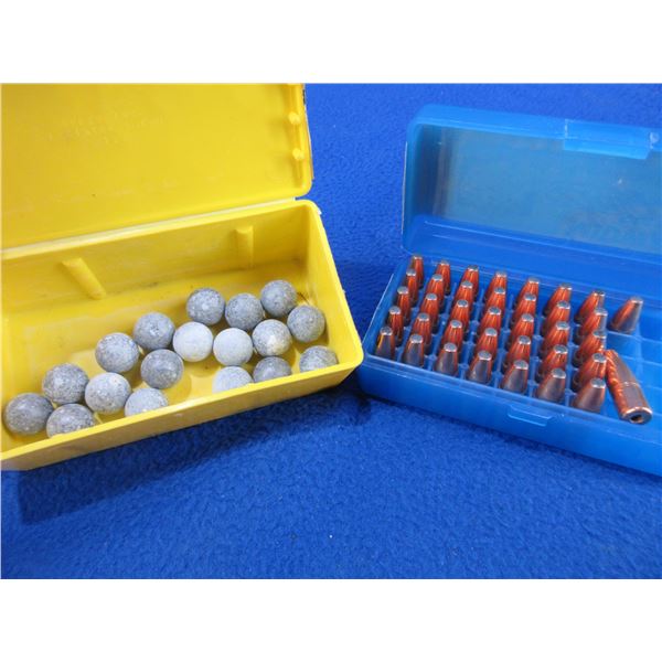 .358 Cal. 225gr Semi-Spitzer SP Swift Bullets x 37, .570" Round Balls x 18