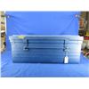 Image 2 : Large Blue Metal Storage Trunk with Hinged Lid - 28" x 15" x 11 1/2" High