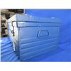 Image 3 : Large Blue Metal Storage Trunk with Hinged Lid - 28" x 15" x 11 1/2" High