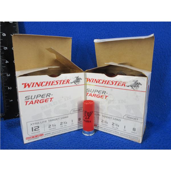 12 Ga. 2 3/4" 8 Shot Winchester Shotshells - 2 Boxes of 25 (Pick Up Only)