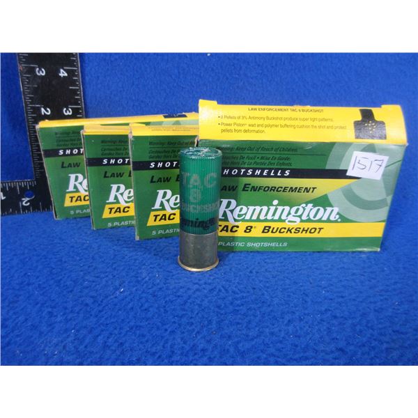 12 Ga. 2 3/4" TAC 8 Buckshot Remington Shotshells - 4 Boxes of 5 (Pick Up Only)