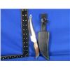 Image 1 : Bell Fixed Blade Knife with Leather Sheath - 5" Blade, 10" Overall Length