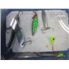 Image 2 : Lot of 8 Fishing Lures & Vintage Export Tobacco Tin