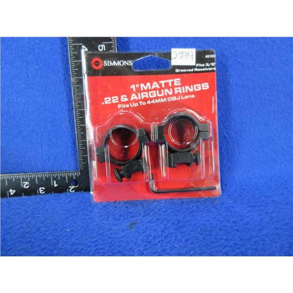 NEW - Simmons 1" Matte .22 & Airgun Rings