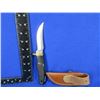 Image 2 : Smith & Wesson Fixed Blade Knife with Leather Sheath - 3 3/4" Blade, 8" Overall Length