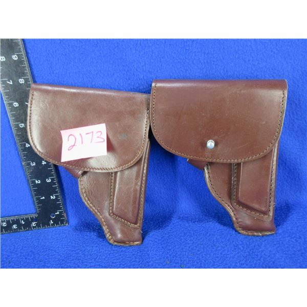 2 Leather Right Hand Holsters - Appear to be Makarov