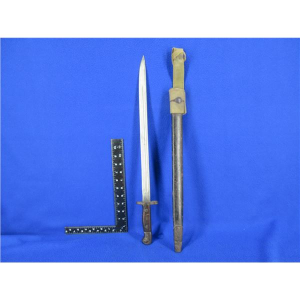 WWI Pattern 1907 Bayonet with Scabbard and Frog - Marked "Crown over GR 1907 13 15 Wilkinson"