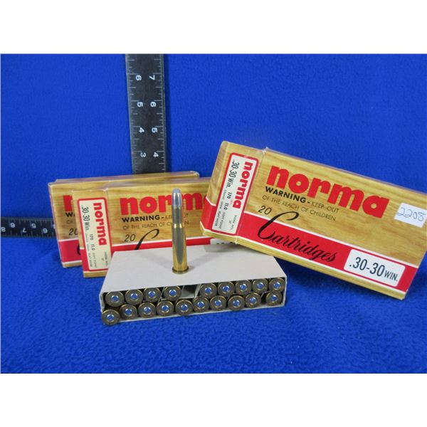 30-30 Win. 170gr SP FN Norma Cartridges - 3 Boxes of 20 (Pick Up Only)