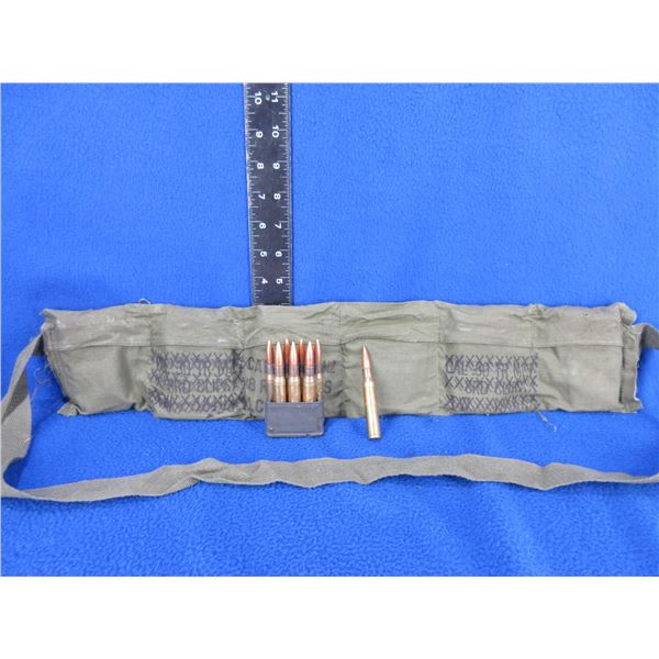 48 - 30 Cal. Ball (30-06) Cartridges on 6 Stripper Clips in Bandoleer (Pick Up Only)