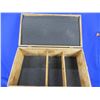 Image 1 : Vintage Wood Box with Padding & Leather Handles - 20 3/4" x 11 1/2" x 9"