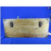 Image 2 : Vintage Wood Box with Padding & Leather Handles - 20 3/4" x 11 1/2" x 9"