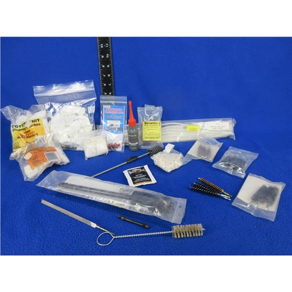 Lot of Misc. Gun Cleaning Supplies - Patches, Jags, Brushes, Gas Tube Cleaners, Etc,