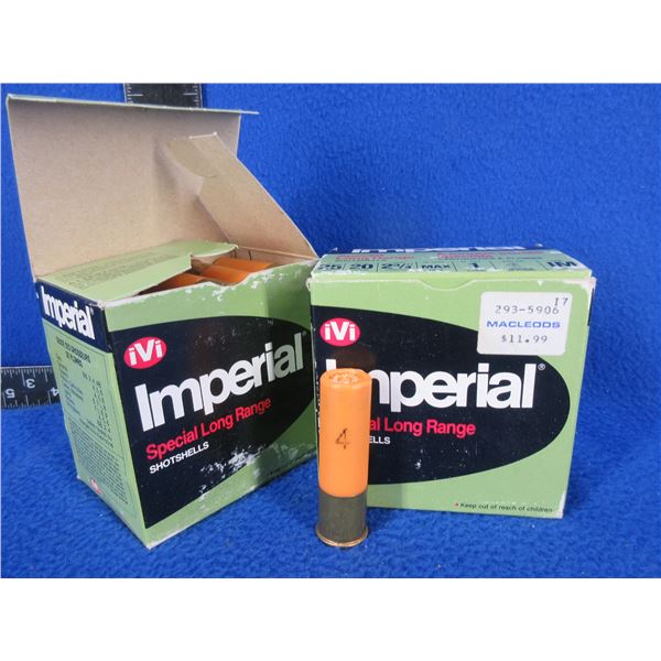 20 Ga. 2 3/4" 4 Shot Imperial Shotshells - 2 Boxes of 25 (Pick Up Only)