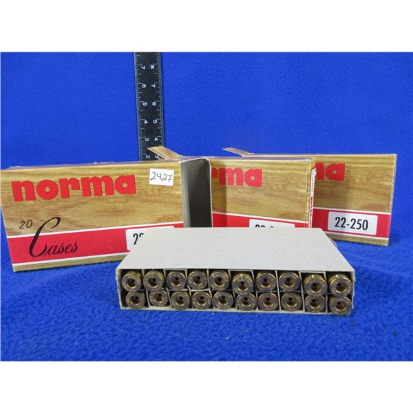NEW - Brass Only - 22-250 Rem. Unprimed Norma - 3 Boxes of 20