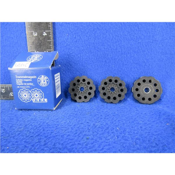 3 - .177 Cal. Pellet Air Pistol Rotary 10 Round Magazines - S&W 586/686, Etc.