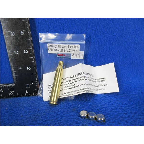 NEW - 30-06/25-06/270 Win. Cartridge Red Laser Bore Sight with Batteries
