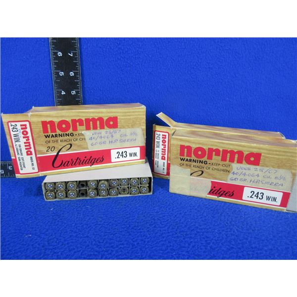 Brass Only - 243 Win. Unprimed Norma - 3 Boxes of 20