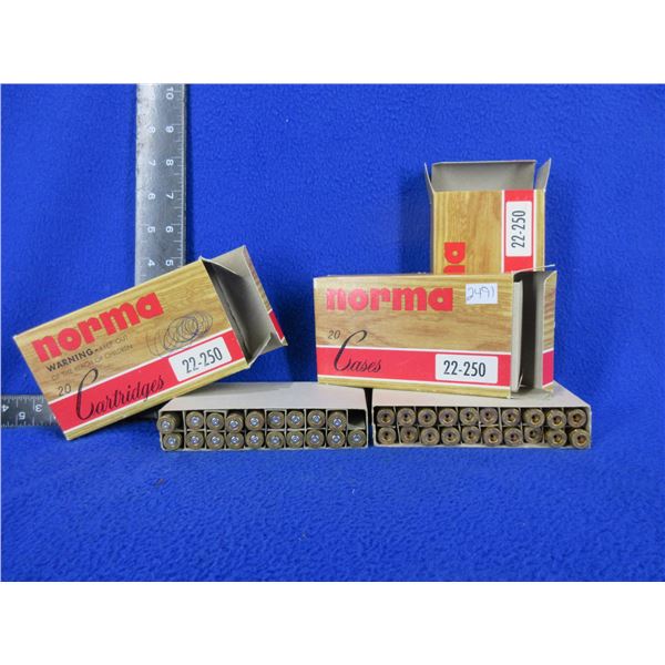 Brass Only - 22-250 Rem. Unprimed Norma - 2 Boxes of 20 (New), Box of 19