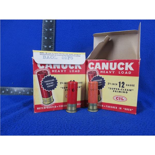 Collector Ammo - 12 Ga. 2 3/4" 6 Shot Canuck Paper Shotshells (Pick Up Only)