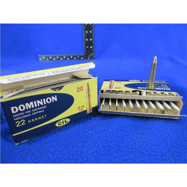 Collector - 22 Hornet 45gr PSP Dominion Cartridges (Pick Up Only) - 2 Boxes of 20