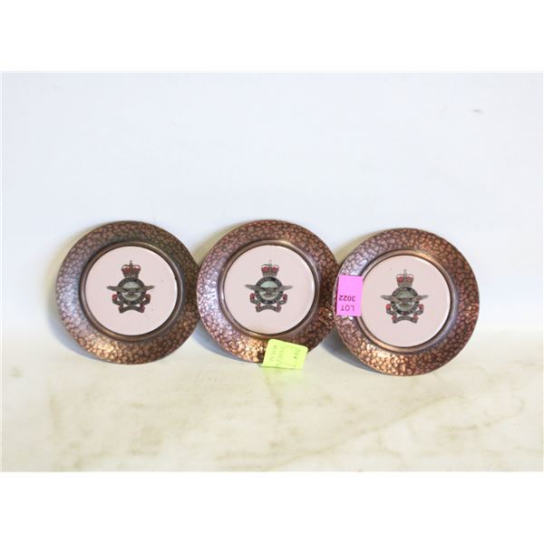 3 VINTAGE COPPER COASTER’S ROYAL